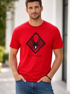 Spyder Red Short-Sleeve S/P Crewneck T-Shirt with Black Logo Size Small NWOT